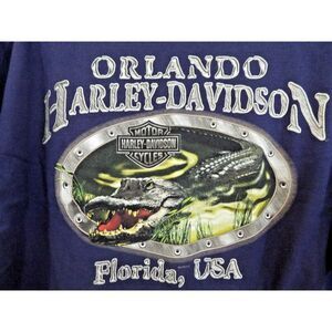 Harley Davidson Orlando Florida Gator Double Sided T Shirt Men's XL